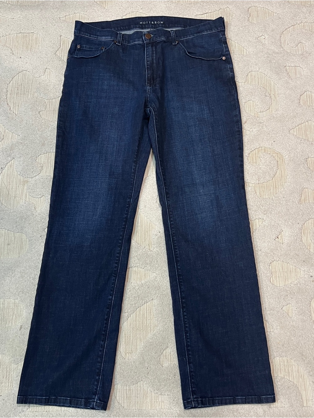 Mott & Bow Mosco Straight Jeans Men's 36x32 Dark Wash Premium Denim Excellent